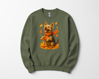 Load image into Gallery viewer, Yorkshire Terrier Fall Sweatshirt, Dog Lover Autumn Shirt, Cute Pet Apparel, Cozy Fall Dog Fashion, Gifts for Dog Owners

