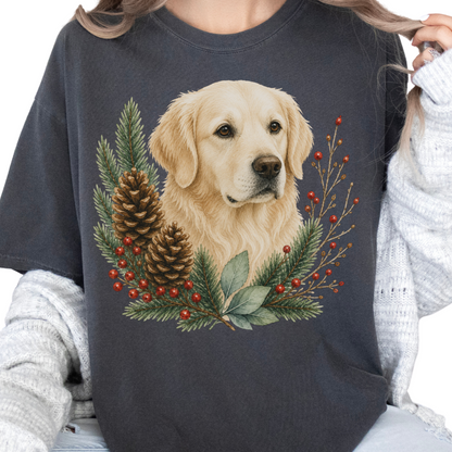 English Cream Golden Retriever Christmas Shirt, Dog Mom Tee, Golden Retriever Holiday Gift