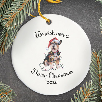 Christmas Norfolk Terrier Ornament, Christmas Lights Dog Keepsake