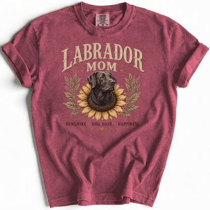 Labrador Mom Sunflower Shirt, Vintage Black Lab Mom Tee, Sunshine Dog Hair Happiness Gift