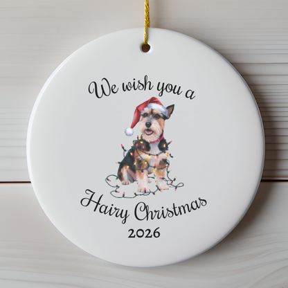 Christmas Norfolk Terrier Ornament, Christmas Lights Dog Keepsake