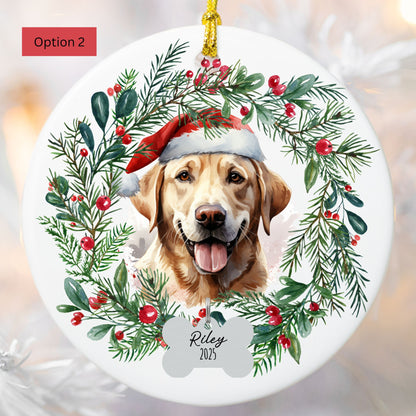 Personalized Yellow Lab Christmas Ornament