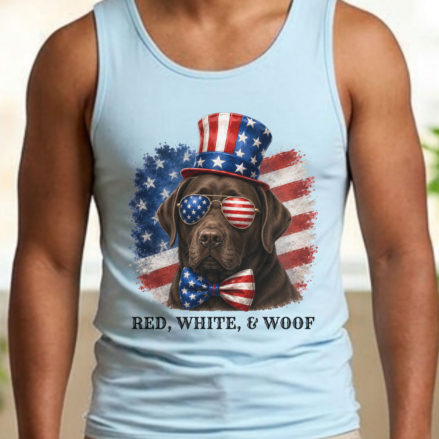 Patriotic Chocolate Lab Tank Top