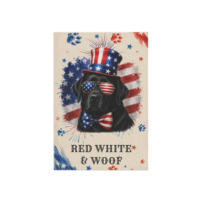 Patriotic Black Lab Garden Flag