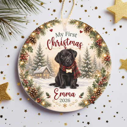 Personalized First Christmas Pet Ornament Custom Dog Memorial Photo Keepsake Gift