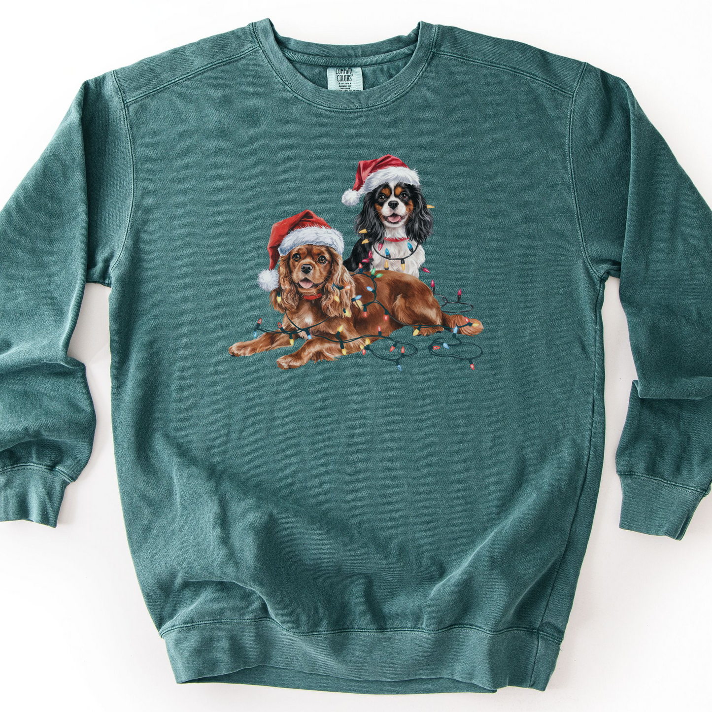 Cavalier King Charles Spaniels Christmas Lights Sweatshirt