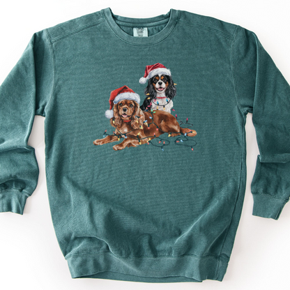 Cavalier King Charles Spaniels Christmas Lights Sweatshirt