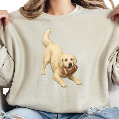 English Cream Golden Retriever Football Sweatshirt Dog Lover Game Day Gift Crewneck