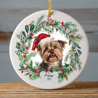 Load image into Gallery viewer, Personalized Yorkshire Terrier Christmas Ornament
