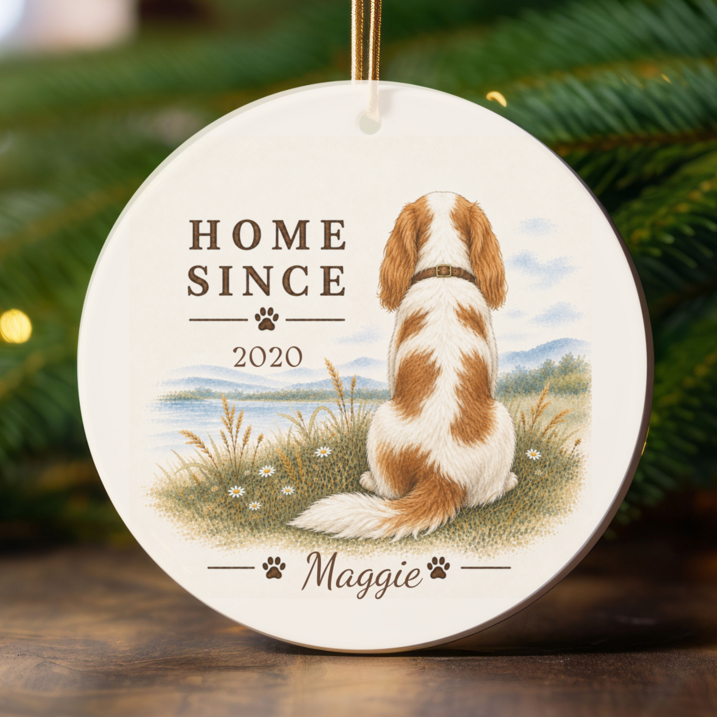 Personalized Blenheim Cavalier Ornament, Double Sided Gotcha Day Gift, Custom Dog Keepsake