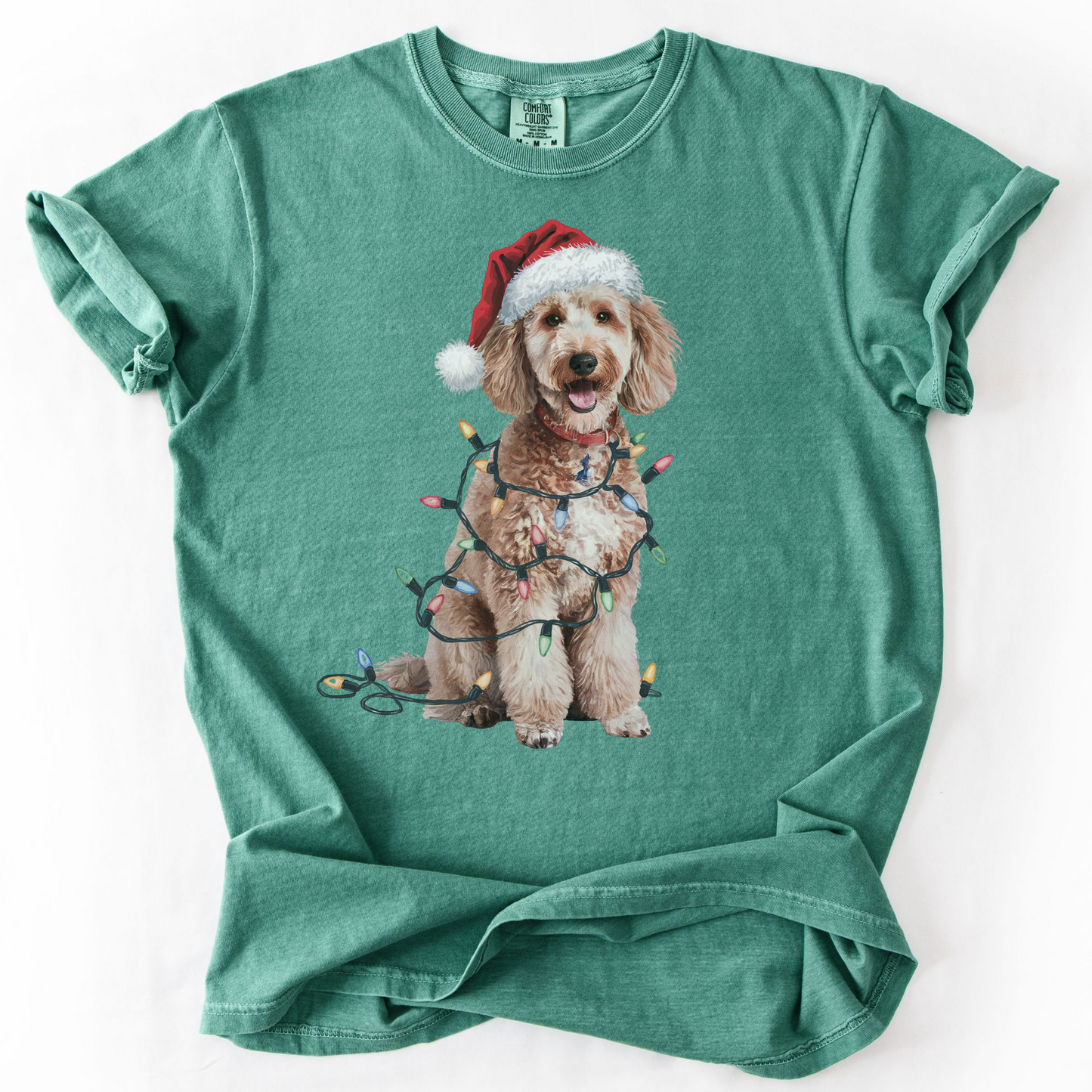 Christmas Poodle Shirt, Christmas Lights Dog Tee, Christmas Dog Tee, Poodle Mom Tshirt, Gift for Dog Lover, Poodle