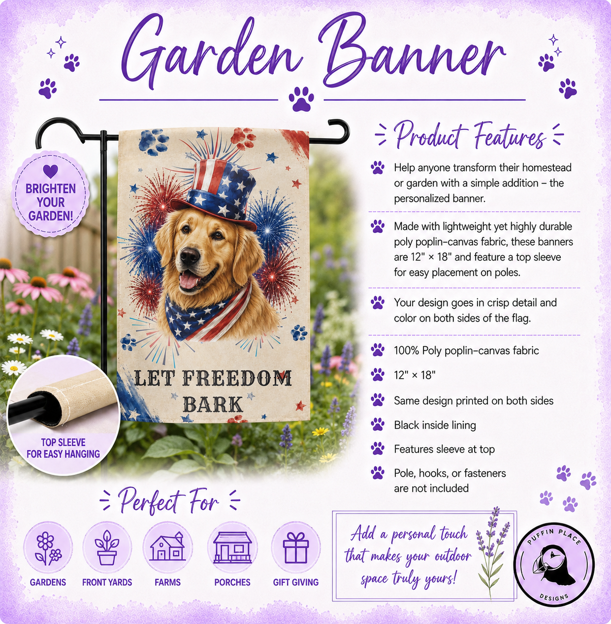 Custom Football Dog Garden Flag