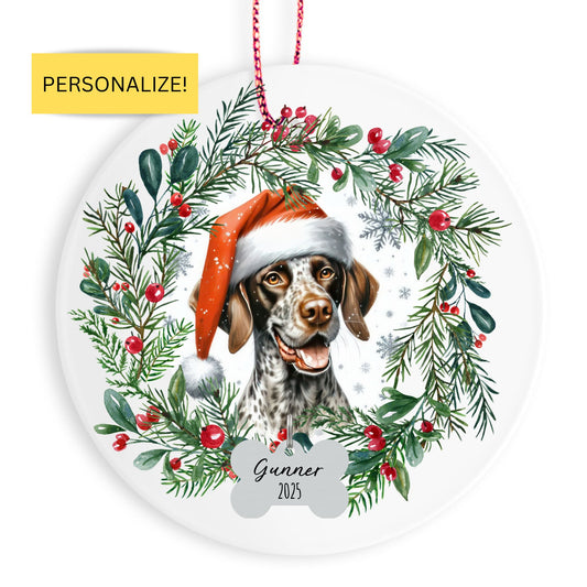 Personalized German Shorthaired Pointer Christmas Ornament