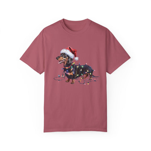 Christmas Dachshund Shirt, Christmas Lights Dog Tee, Christmas Dog Tee, Dachshund Mom Tshirt, Gift for Dog Lover, Dachshund