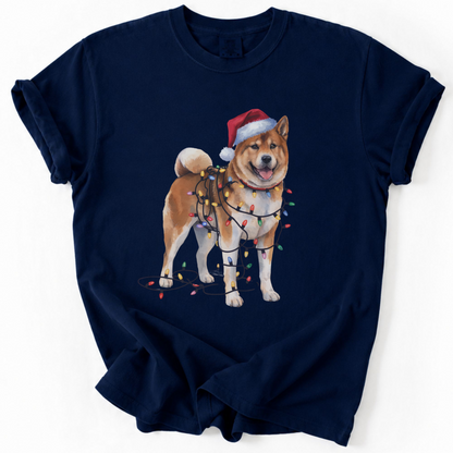 Akita Christmas Lights Dog Shirt