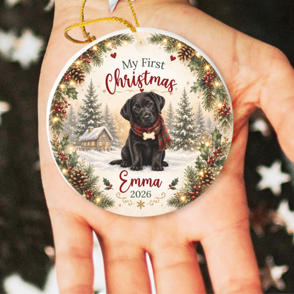 Personalized First Christmas Pet Ornament Custom Dog Memorial Photo Keepsake Gift