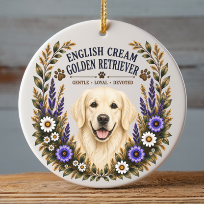 English Cream Golden Retriever Ornament, Golden Retriever Lover Gift, Dog Mom Breed Keepsake