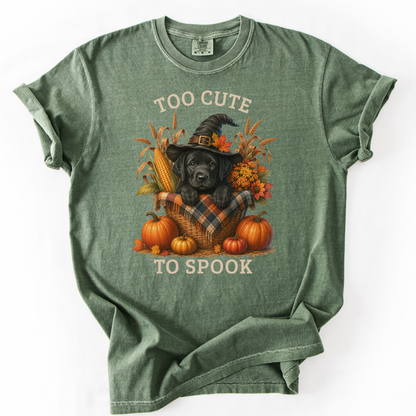Black Lab Halloween Shirt, Too Cute To Spook Fall Dog Lover Tee