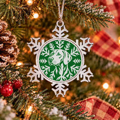 Vizsla Ornament, Pewter Snowflake Christmas Ornament, Vizsla Lover Gift