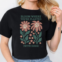 Load image into Gallery viewer, Bloom Where You&#39;re Planted Dog Shirt Cute Floral Dog Clothes with Paw Print Flowers Matisse Style Pet Apparel
