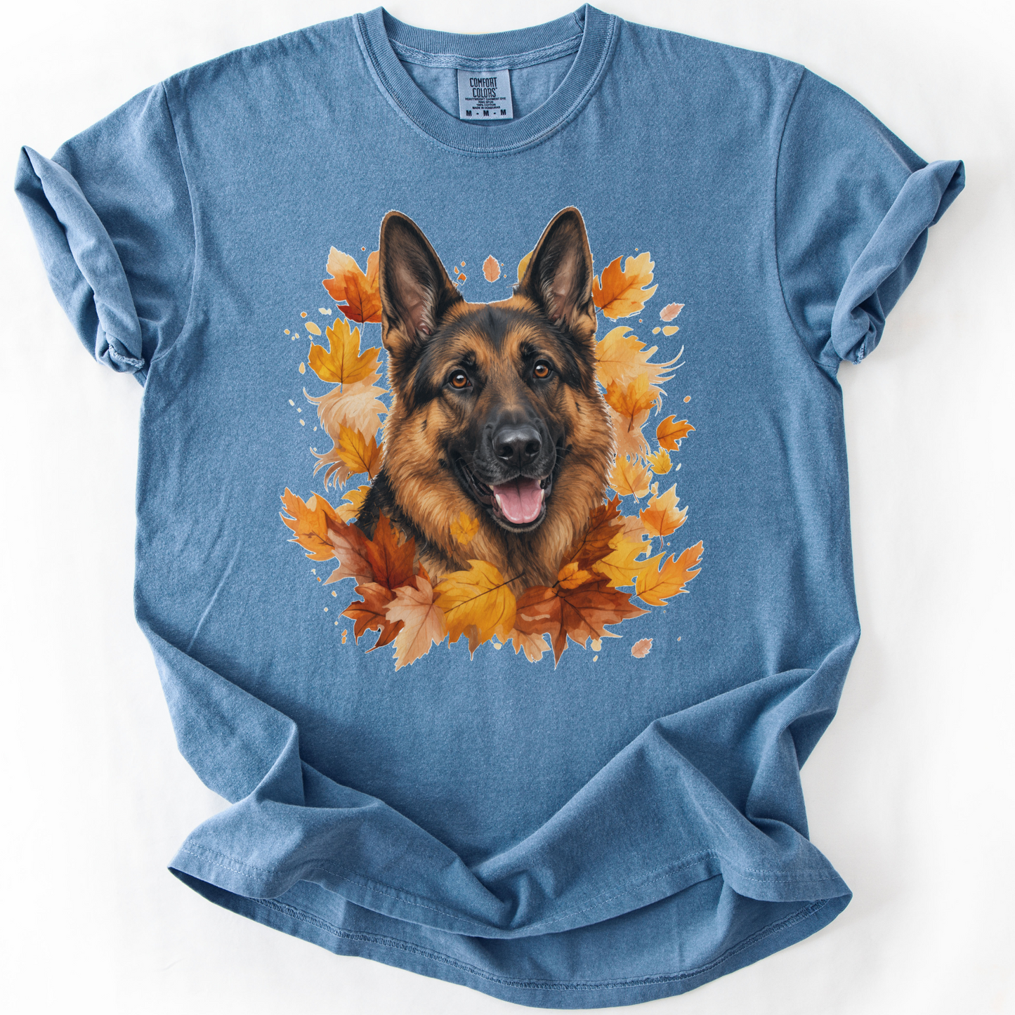 German Shepherd Fall Shirt, Autumn Dog Mom Comfort Colors Tee