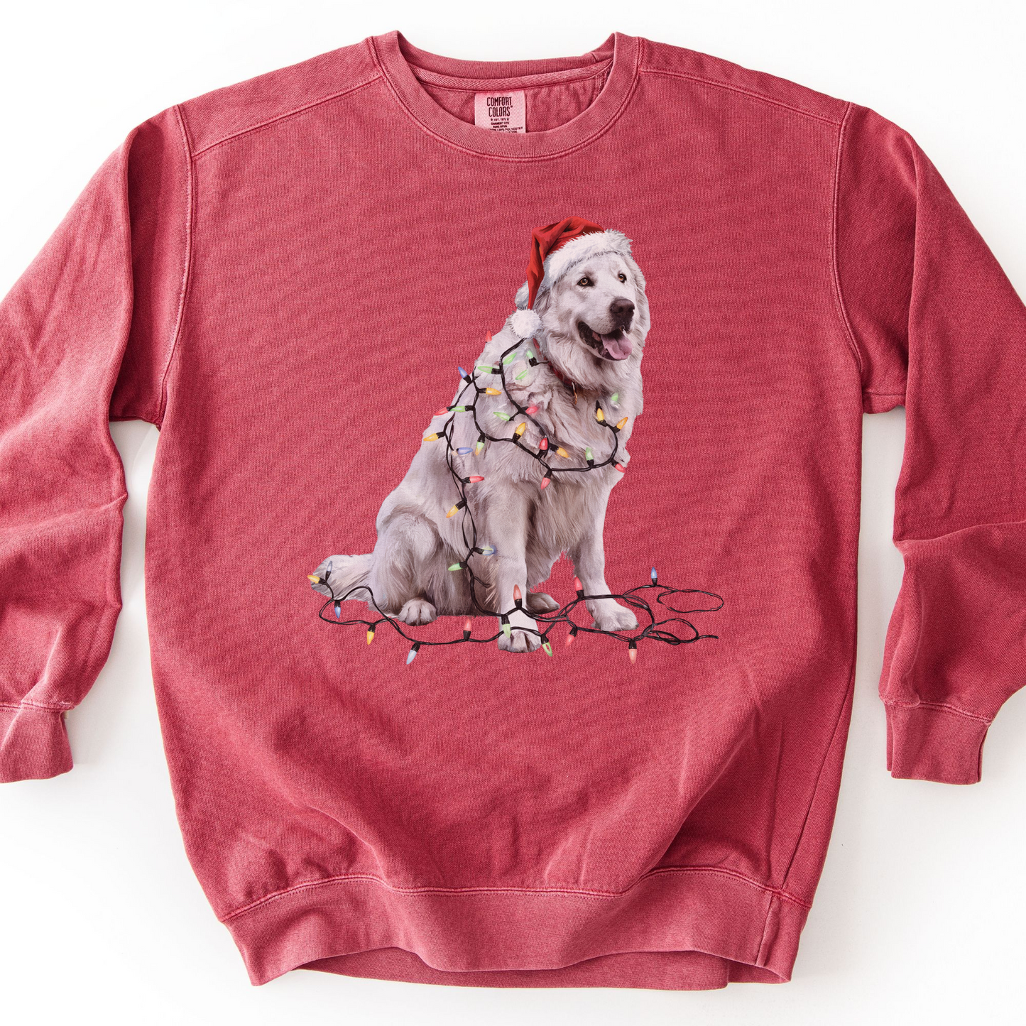 Great Pyrenees Christmas Lights Dog Sweatshirt