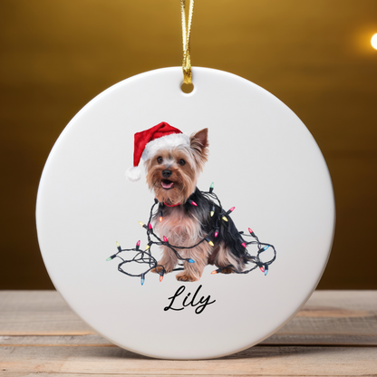 Yorkshire Terrier Ornament, Personalized Dog Christmas Keepsake
