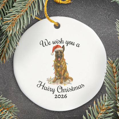 Christmas Belgian Malinois Ornament, Dog Lover Christmas Gift, Ceramic Tree Decoration, Holiday Keepsake, Personalized