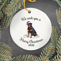 Load image into Gallery viewer, Christmas Rottweiler Ornament, Christmas Lights Dog Keepsake
