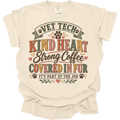 Kind Heart Strong Coffee Vet Tech Shirt