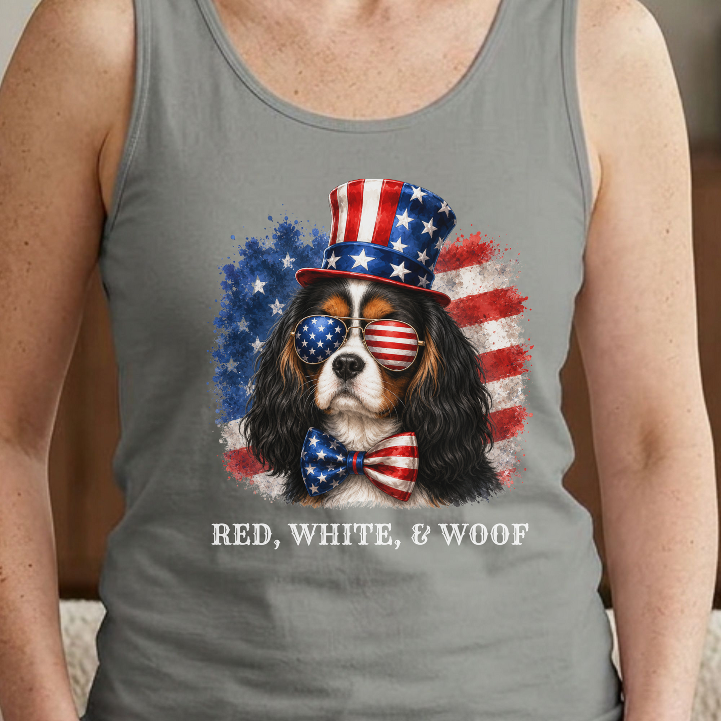Patriotic Tri Color Cavalier Tank Top