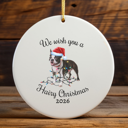 Christmas Boston Terrier Ornament, Christmas Lights Dog Keepsake, Christmas Dog, Boston Terrier Mom, Gift For Dog Lover, Boston Terrier