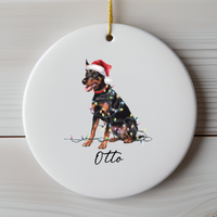 Load image into Gallery viewer, Personalized German Pinscher Ornament, Custom Dog Decoration
