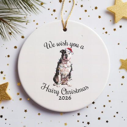 Christmas American Bulldog Ornament, Christmas Lights Dog Keepsake, Christmas Dog, American Bulldog Mom, Gift For Dog Lover