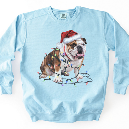 Bulldog Christmas Lights Sweatshirt