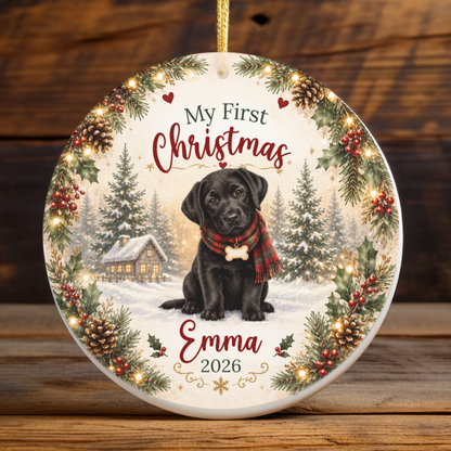 Personalized First Christmas Pet Ornament Custom Dog Memorial Photo Keepsake Gift