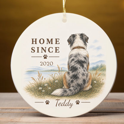 Personalized Australian Shepherd Ornament, Double Sided Aussie Gotcha Day Gift, Custom Dog Keepsake
