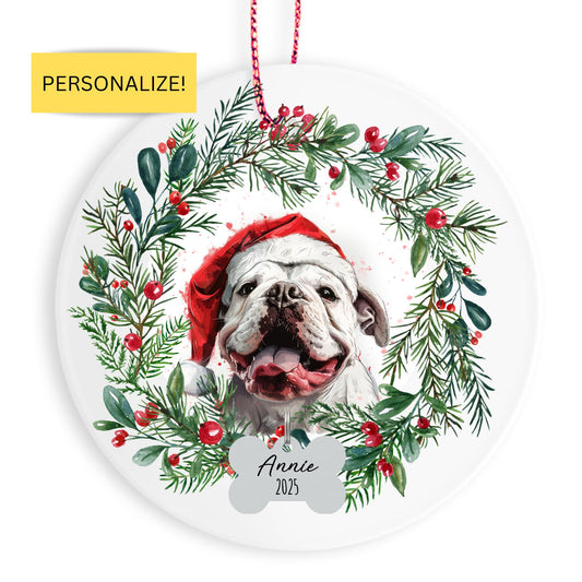 Personalized Bulldog Christmas Ornament