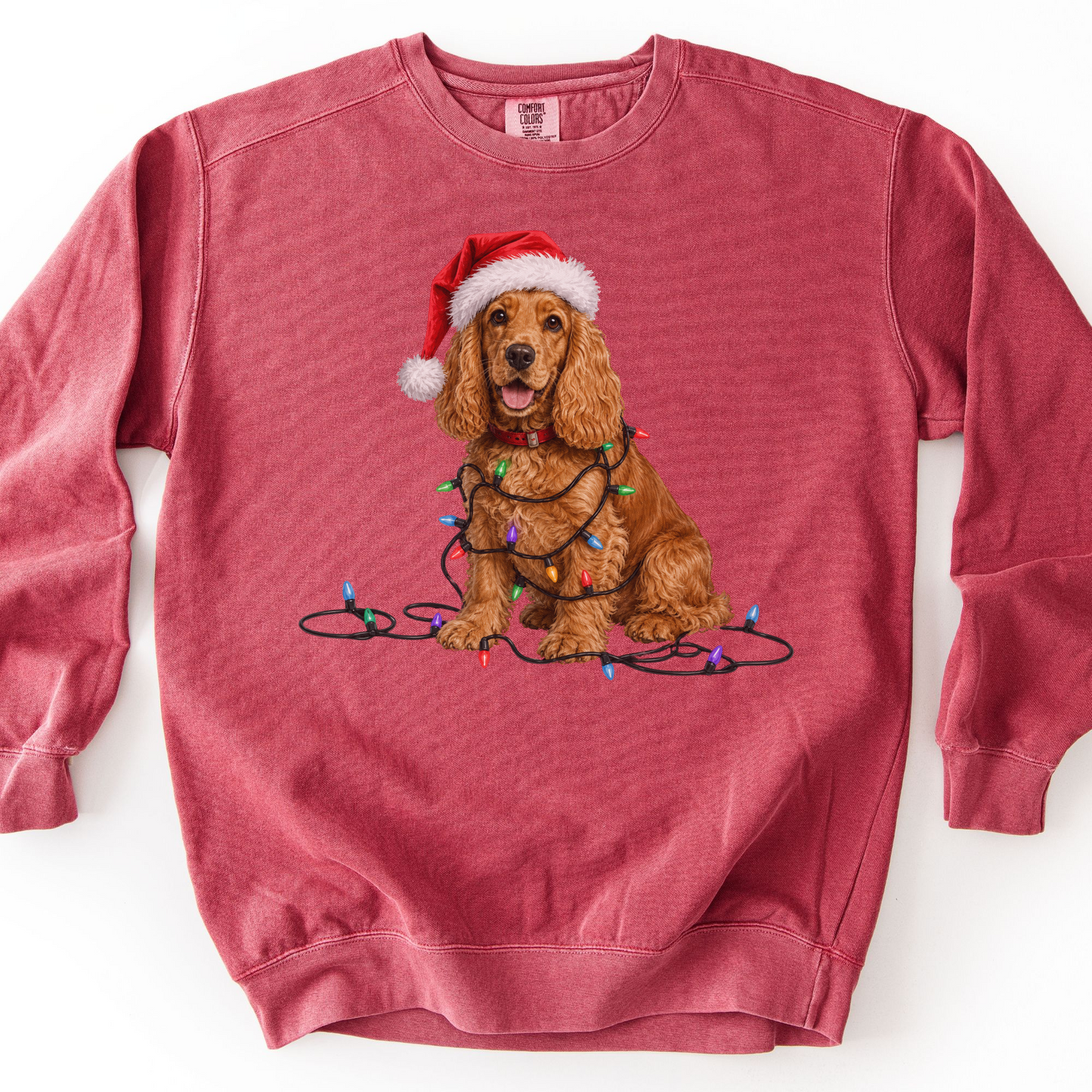 Cocker Spaniel Christmas Lights Sweatshirt