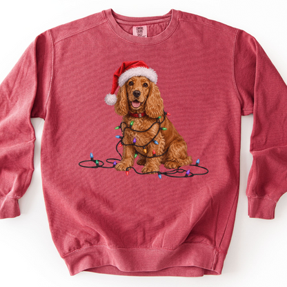 Cocker Spaniel Christmas Lights Sweatshirt