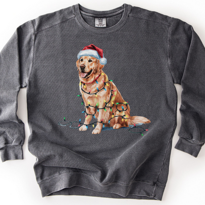 Golden Retriever Christmas Lights Sweatshirt