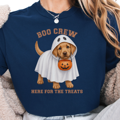Fox Red Lab Boo Crew Halloween Shirt, Here for the Treats Dog Mom Tee