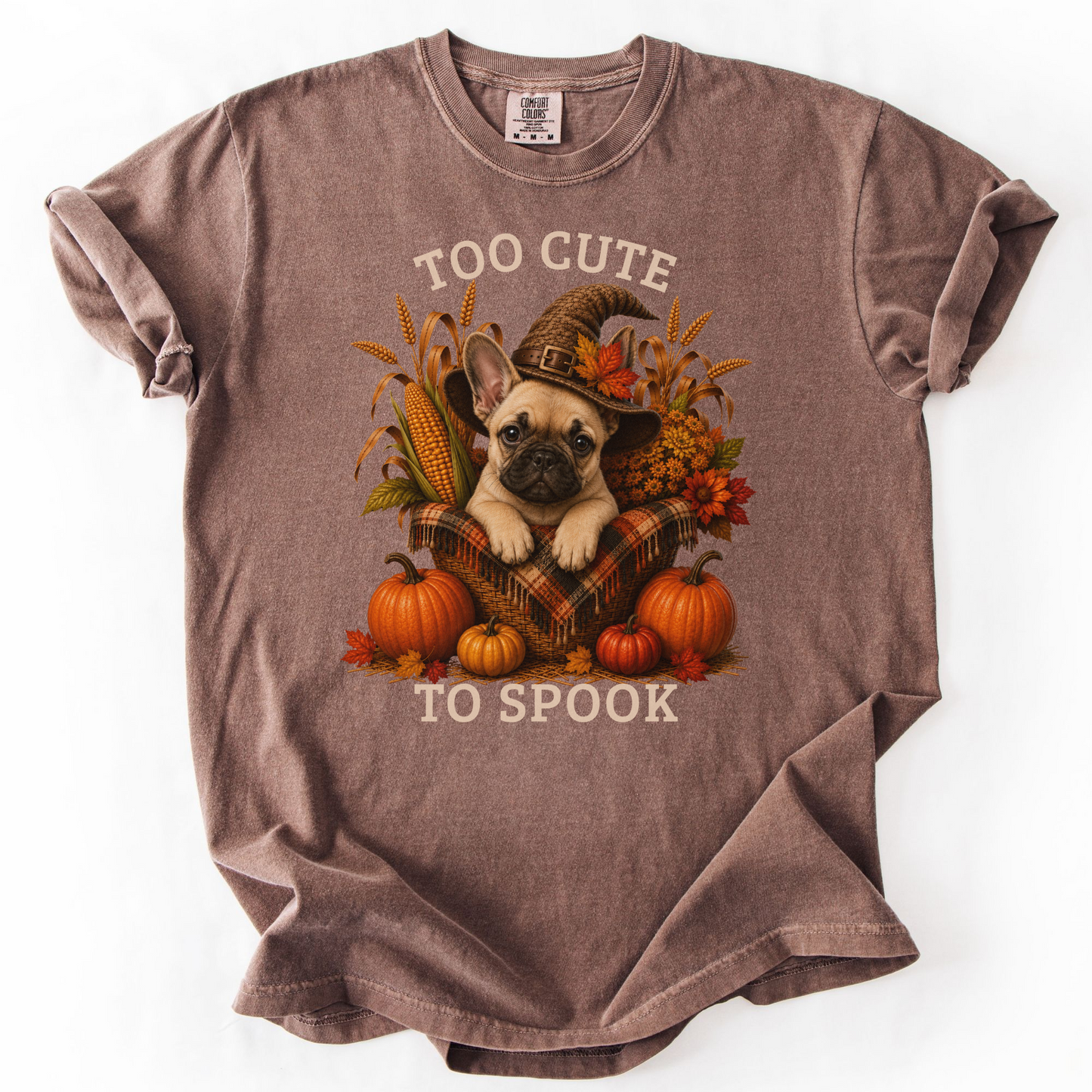 French Bulldog Halloween Shirt, Too Cute To Spook Fall Dog Lover Tee