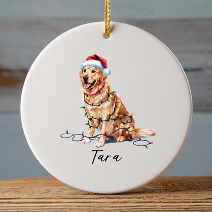 Golden Retriever Ornament, Personalized Dog Lover Gift