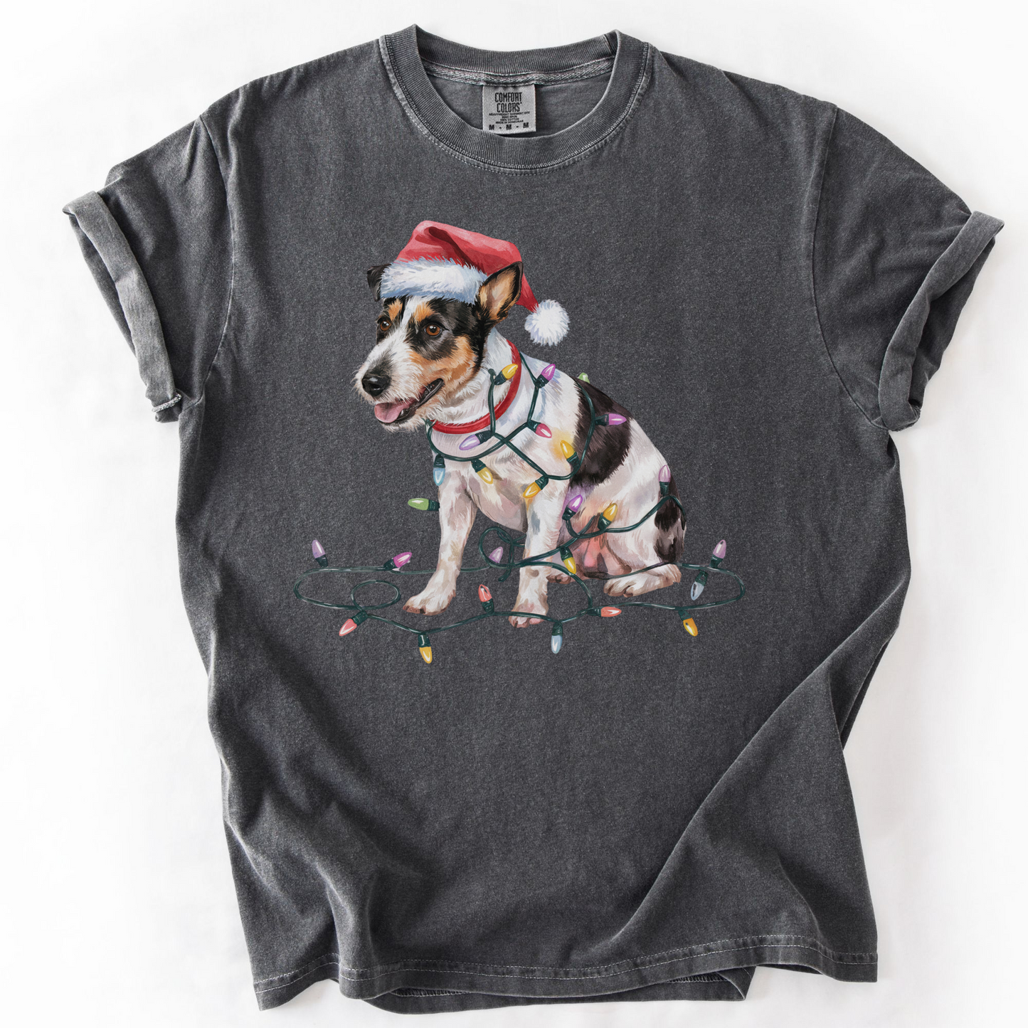 Christmas Rat Terrier Shirt, Christmas Lights Dog Tee, Christmas Dog Tee, Rat Terrier Mom Tshirt, Gift for Dog Lover, Rat Terrier