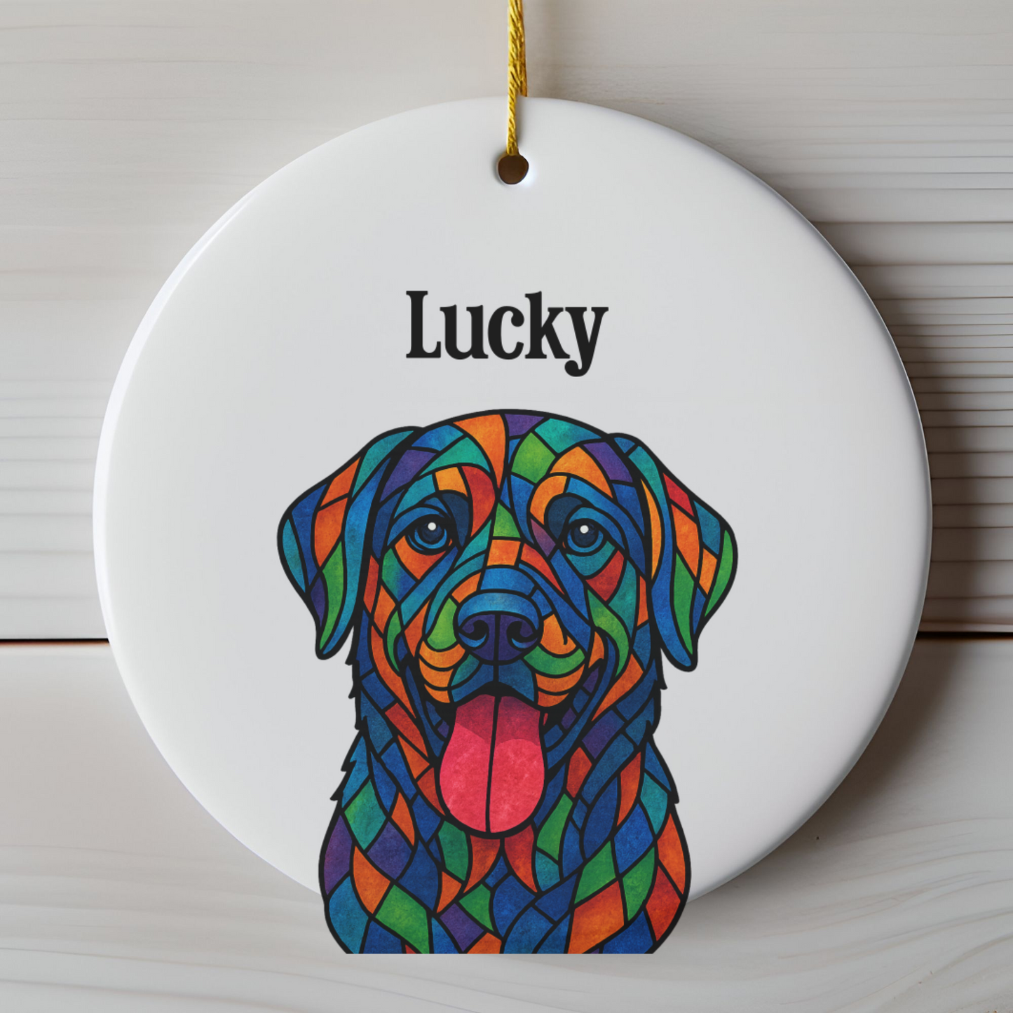 Personalized Geometric Pet Ornament