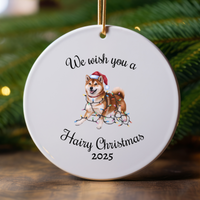Load image into Gallery viewer, Christmas Red Shiba Inu Ornament, Christmas Lights Dog Keepsake
