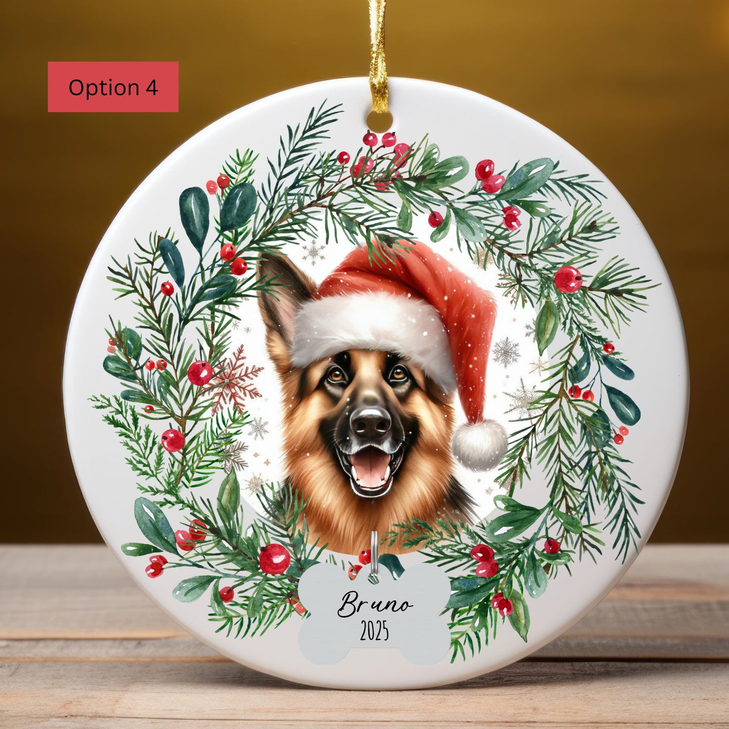Personalized German Shepherd Christmas Ornament