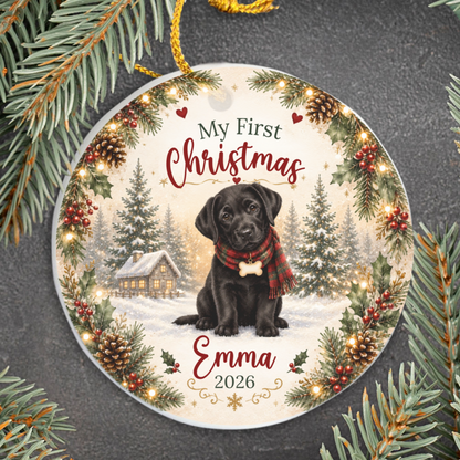 Personalized First Christmas Pet Ornament Custom Dog Memorial Photo Keepsake Gift
