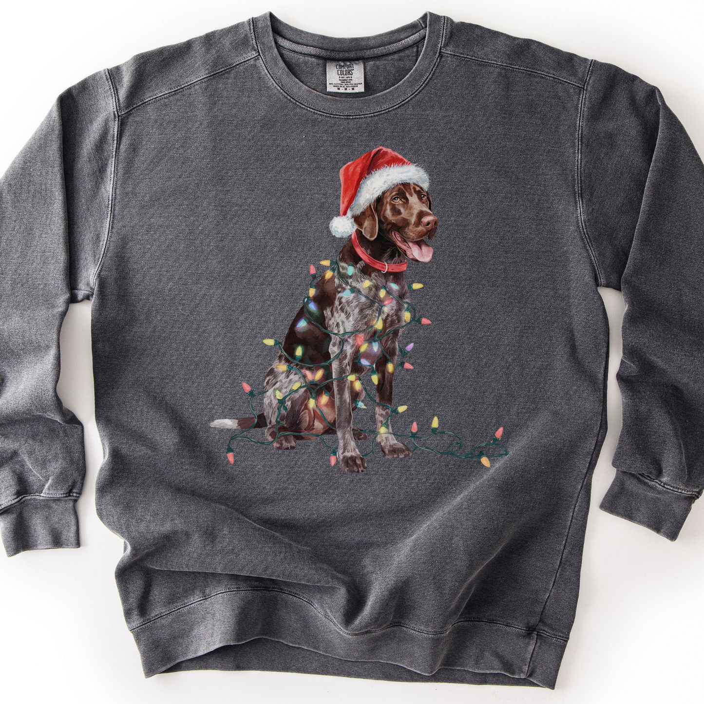 German Shorthaired Pointer Christmas Lights Sweatshirt